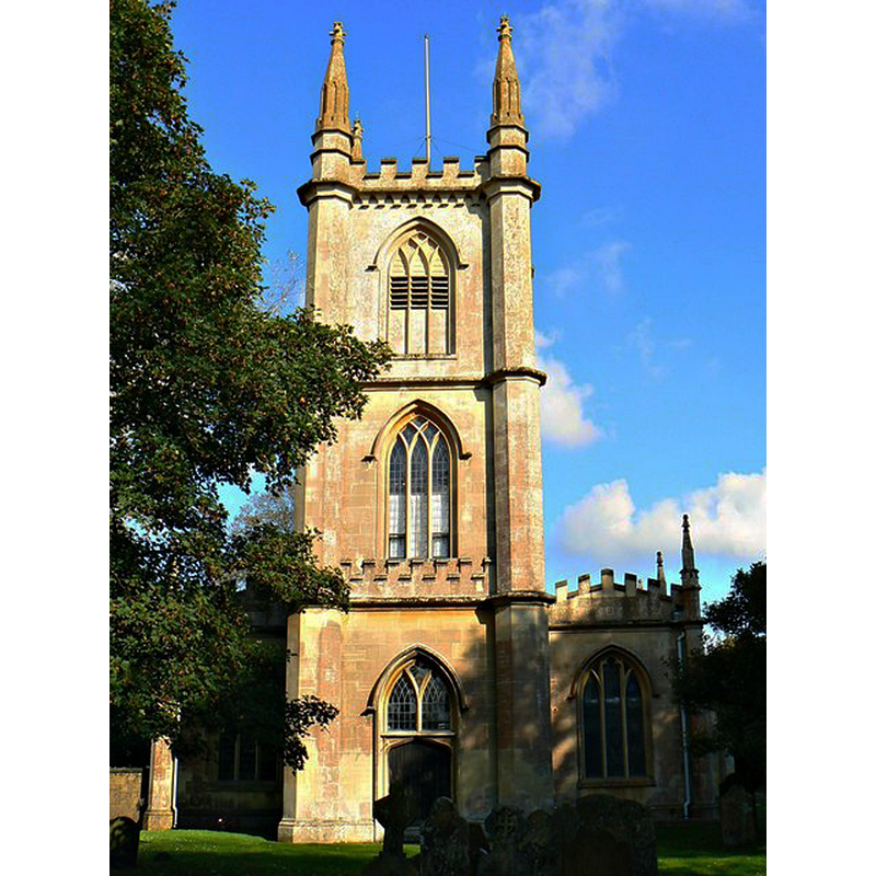 Source caption: "West elevation, St Lawrence's Church, Parsonage Lane, Hungerford. Although medieval in appearance, the church dates back a mere 200 years. [...] It replaced a much earlier church which, after 700 years, had collapsed."