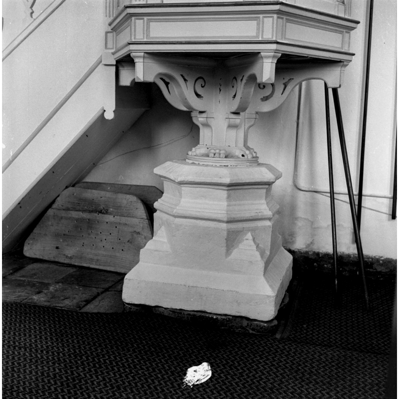 the base of the pulpit in 1962