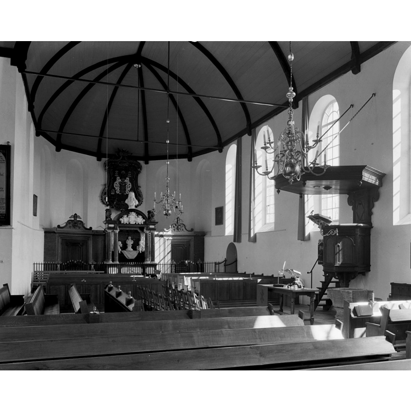 in April 1968 -- notice the base of the pulpit and the restored font next to it