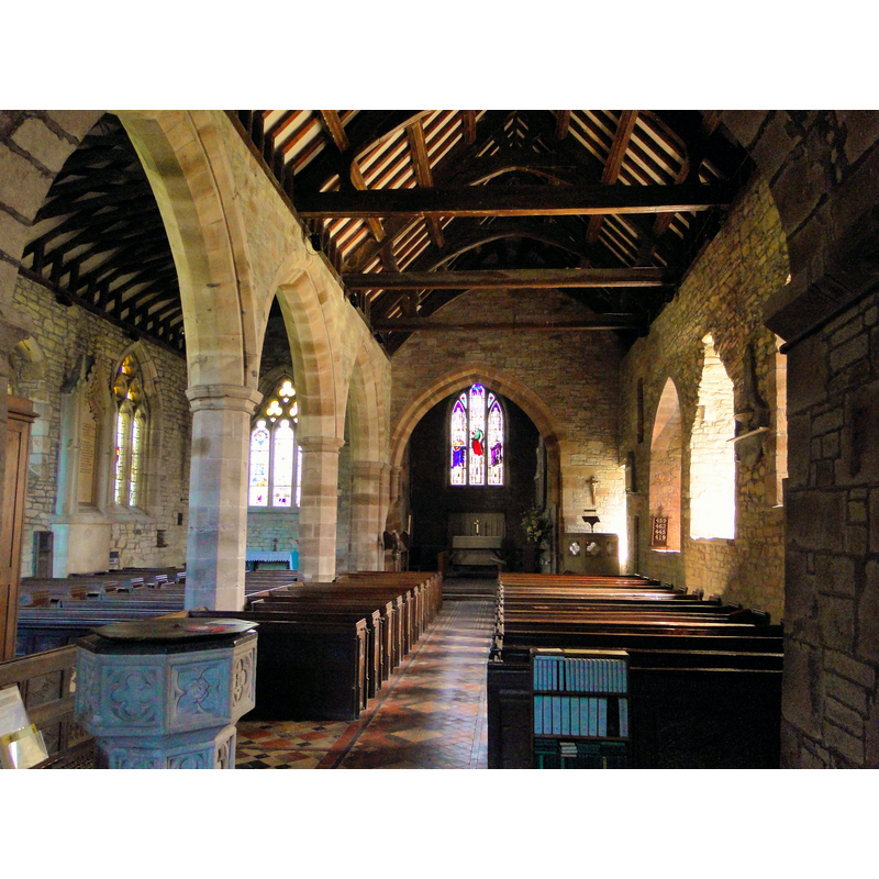with the basin of the font in the foreground