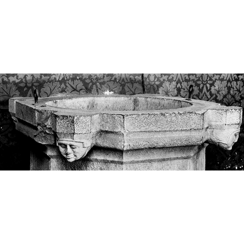the basin, in 1958, showing the old metal staples, left and right, from an old cover