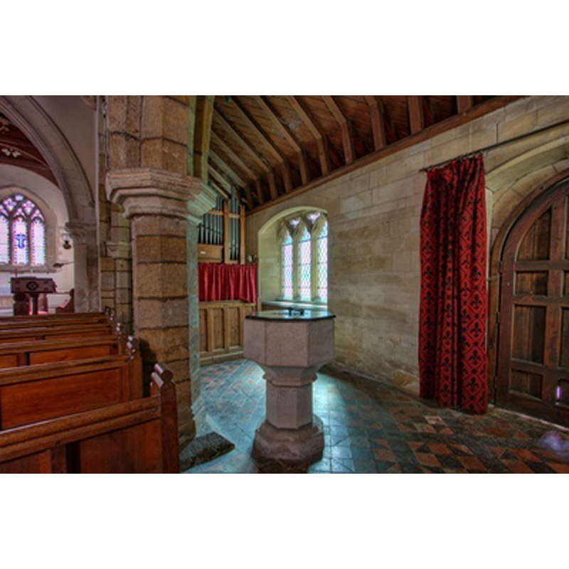 in the south aisle, near the south doorway