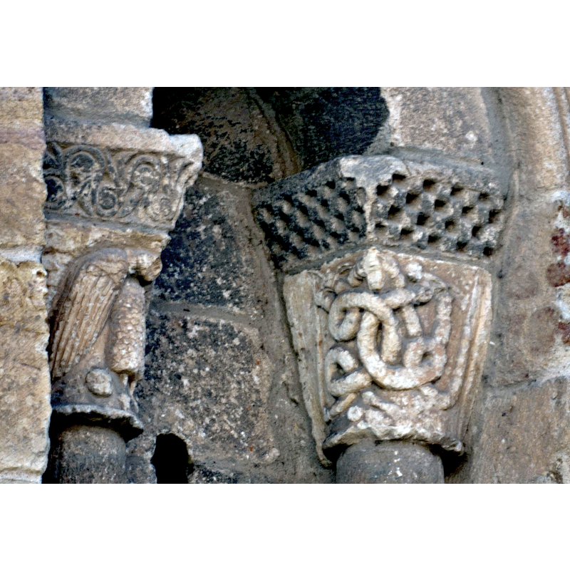 the capitals of the north window of the apse