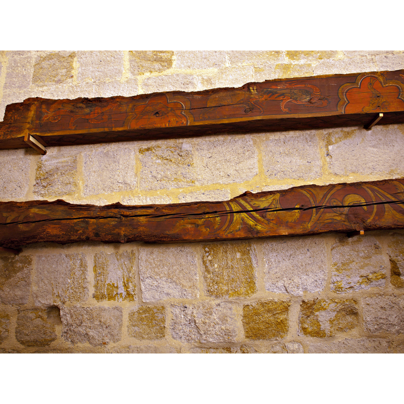 remains of medieval painted woodwork
