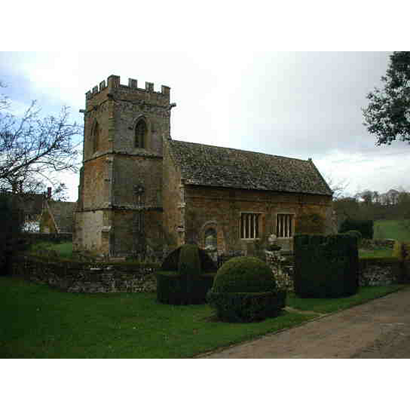 Source caption: "The chapel stands next the private road between the Manor House and the Estate buildings, which are a short way to its west. The church is locked, and is only open when the House is also open.  At other times the main drive to the House and the separate access to the Estate buildings are marked "Private" and the road to the buildings is marked specifically as "No access to church".