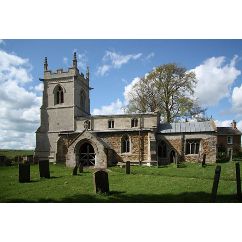 Source caption: "St.Mary's church. Redundant parish church at Garthorpe. Some early 13th century features inside but essentially a 14th century ironstone church with 15th century grey limestone additions."