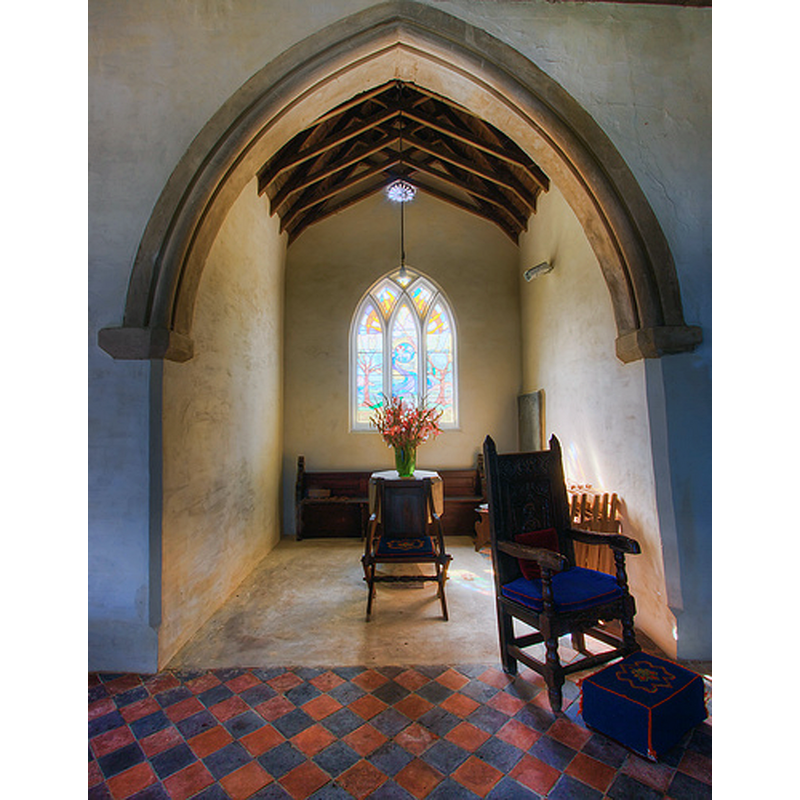 post-renovation -- now used as baptistery; the new font is visible in it