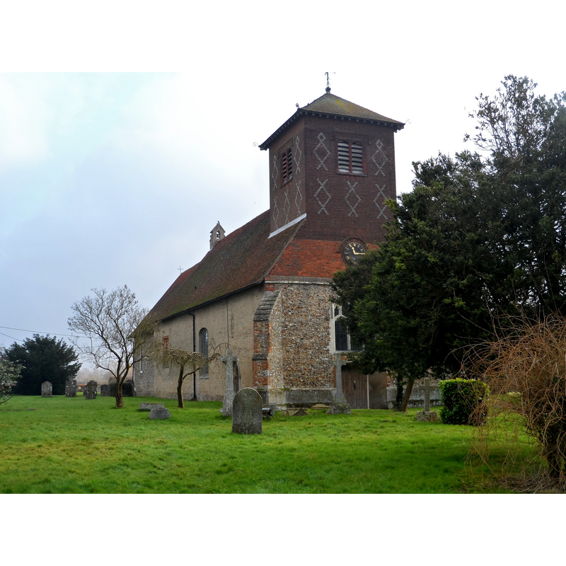 Source caption: "Church of St John and St Giles, Great Easton. Most of the church dates from the C12 and C13 although the tower was added in C19."