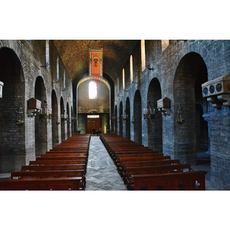 with two large holy-water stoups at the far [west] end