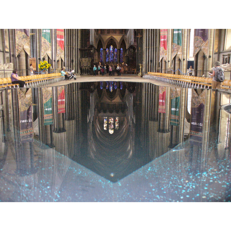 the reflection on the waters of the modern font