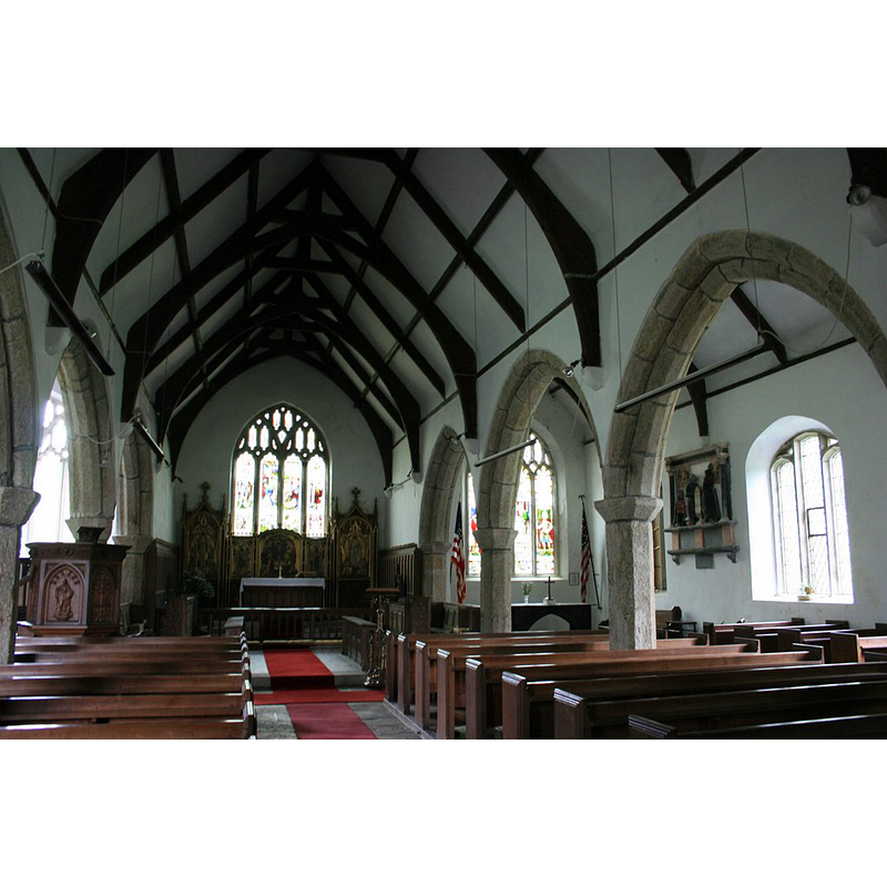 Source caption: "St George the Martyr, Dean Prior. Interior, looking towards the chancel."