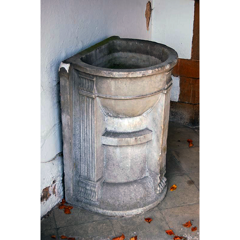 the Georgian stoup in the porch