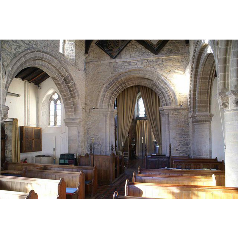 the top of the font is visible in the left-hand corner, the west end of the south aisle