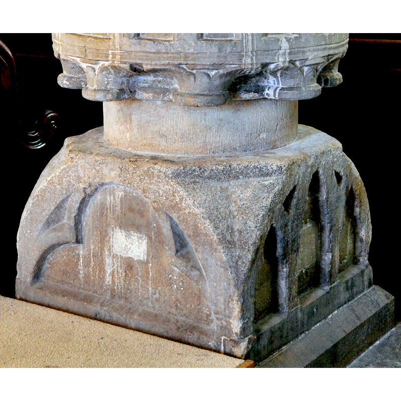 on  the west side of the 14thC base