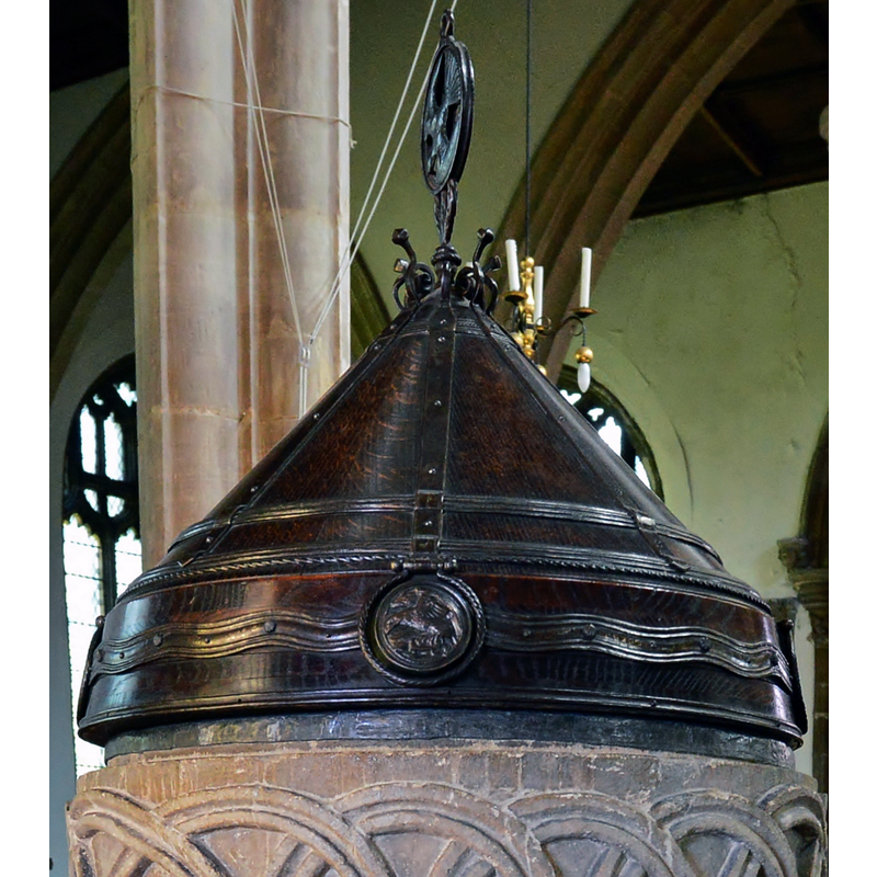 FONT2 digital photograph taken 18 April 2015 by Michael Garlick [www.geograph.org.uk/photo/4471451] [accessed 10 July 2015] Source caption: "Oakham: All Saints' Church: The Transitional font from 1180. Detail of the blind arcading on the font."
FONT3 digital photograph taken 18 April 2015 by Michael Garlick [www.geograph.org.uk/photo/4471458] [accessed 10 July 2015] Source caption: "Oakham: All Saints' Church: The Transitional font from 1180. Detail of the blind arcading on the font."