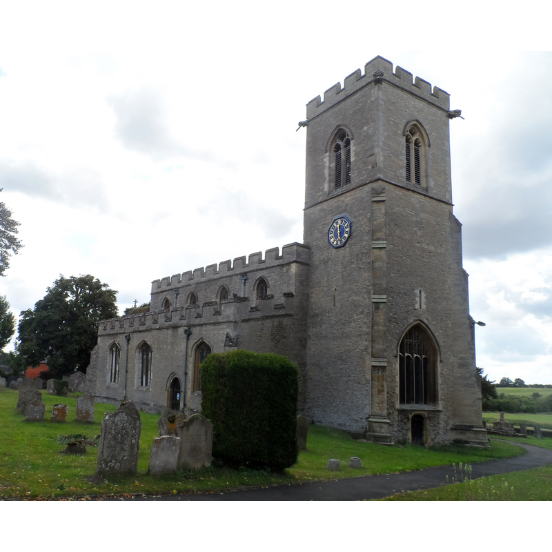 Source caption: "St Mary's, Oakley. The present building evolved from a C12 church of a chancel and a nave. Of this, only the nave remains. In the C13, the chancel and aisles were added. The tower was added in the C15 The church was heavily restored in C19, when the chancel was completely rebuilt."