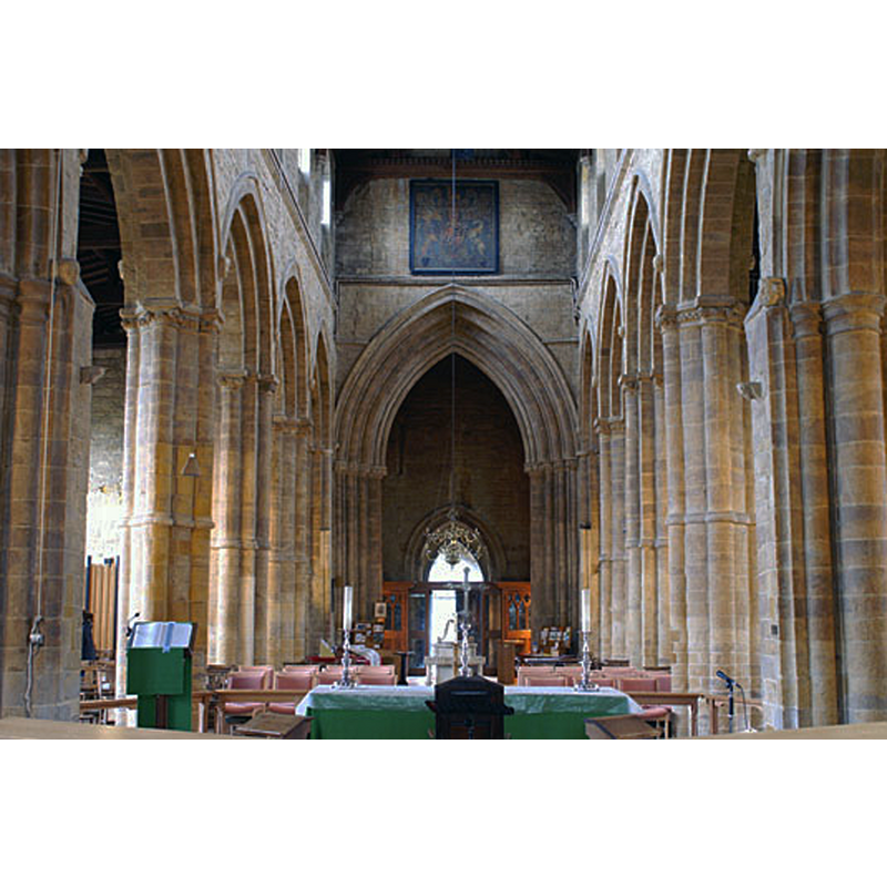 the font and cover partially visible in the centre aisle, towards the back