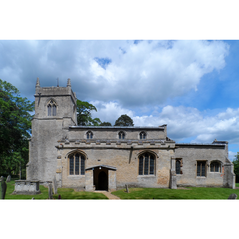 Source caption: "St Mary the Virgin, Shelton. By the C12, the church consisted of nave, chancel and north aisle. The chancel was rebuilt in C13 and the north chapel, south aisle and tower were added in C14."