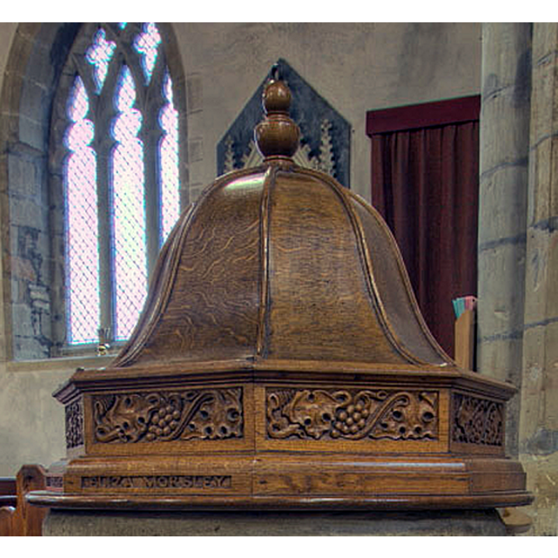 the modern font with the inscription on the lower left side