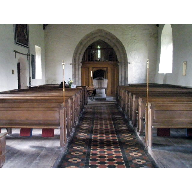 the font and cover are visible at the far end of the centre aisle