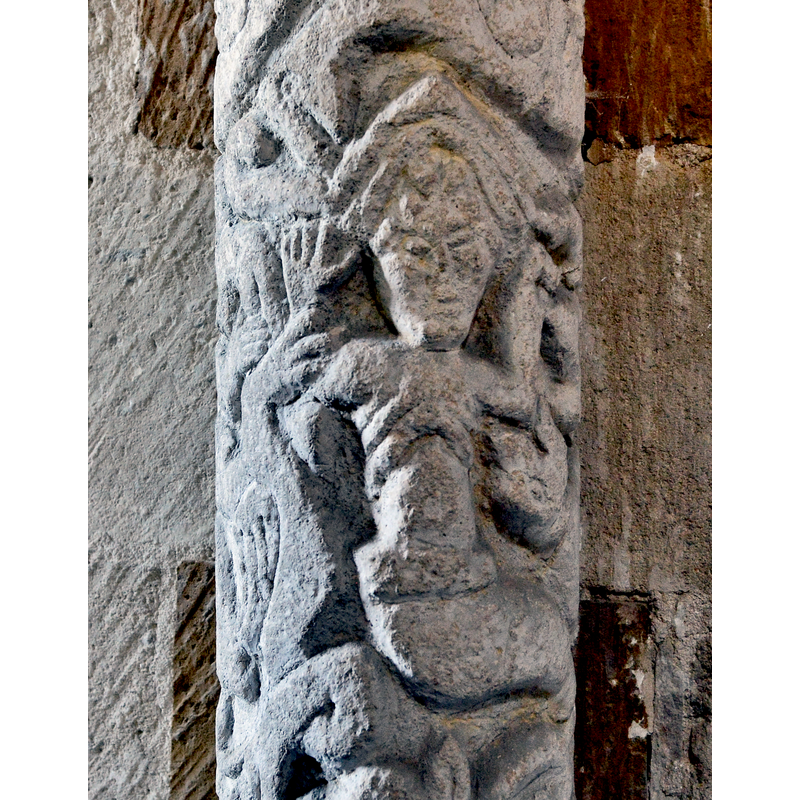 Source caption: "Stoke Dry: St. Andrew's Church: The North Chancel pier. A neighbour being driven mad by the sound of the bells rung by the bell ringer on the south pier?" [NB: strange neighbours at Stoke Dry! this is most likely a 'merman']