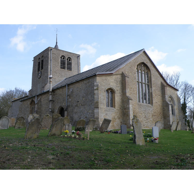 Source caption: "Thurleigh Church. The church has the appearance of being recently renovated with the stonework having been cleaned and pointed up."