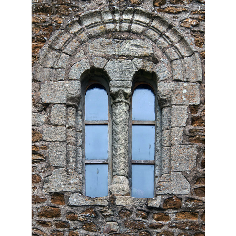 Source caption: "Norman window in tower".