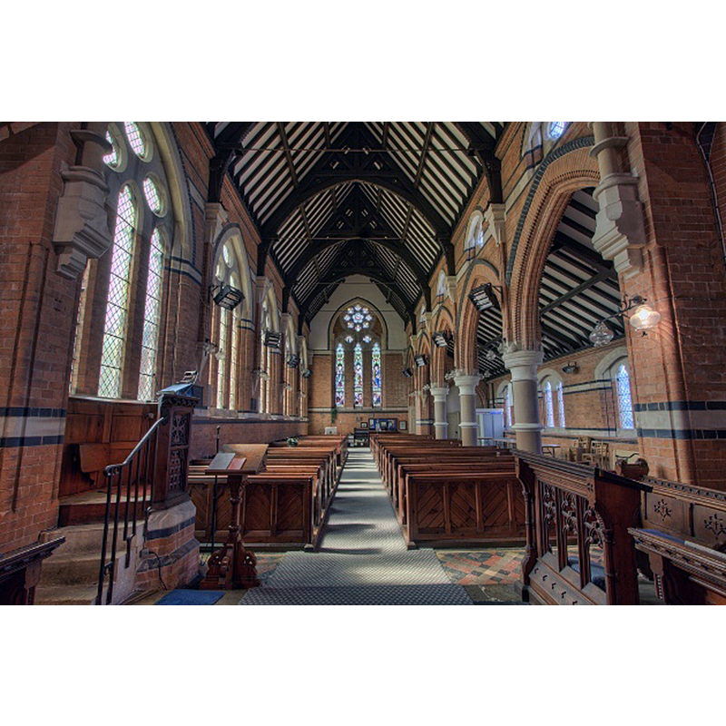 the modern church -- Source caption: "The brick built Victorian church at Tur Langton a real gem".