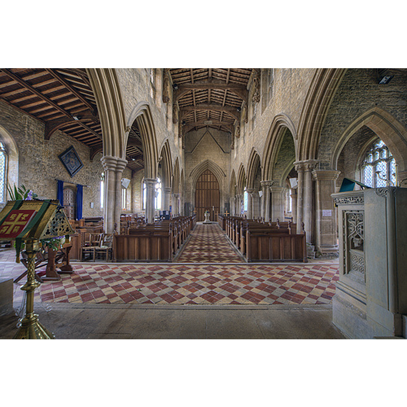 the modern font and cover are visible at the far [west] end