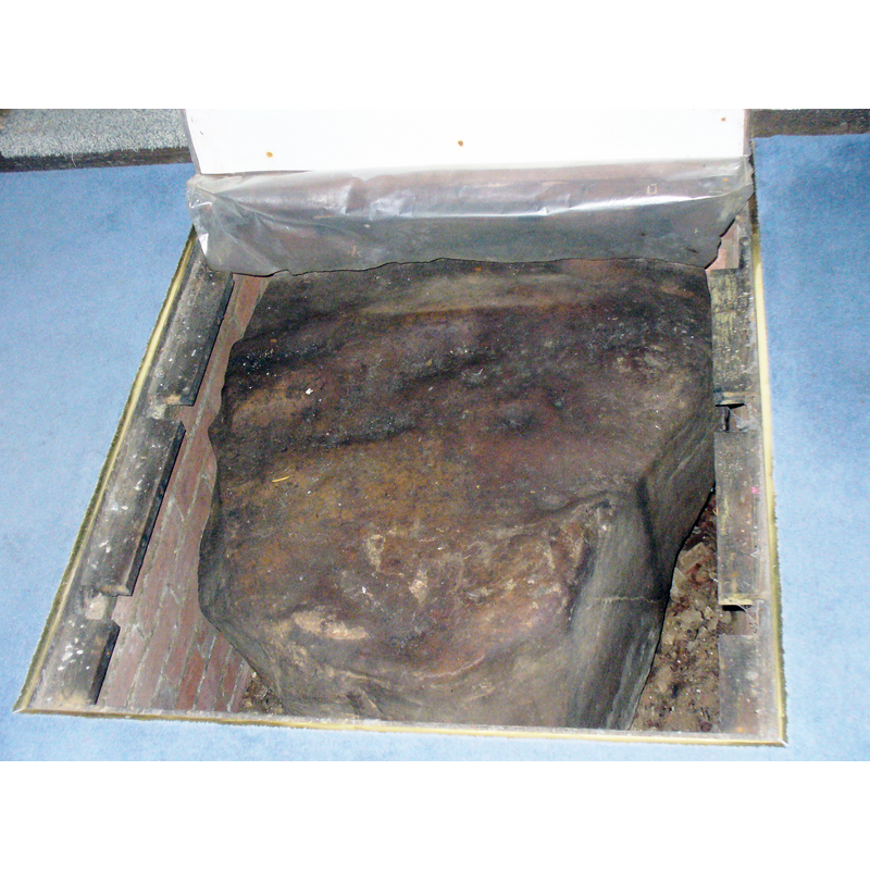 the tro door reveals a sarsen stone [post-glacial silicified sandstone]