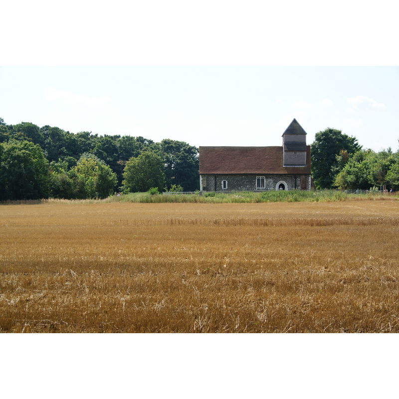 Source caption: "St Mary Magdalene, Boveney. A redundant church with mediaeval features and possible origins in the Norman era. It is owned and maintained by the Friends of Friendless Churches. The Thames runs just the other side of it."