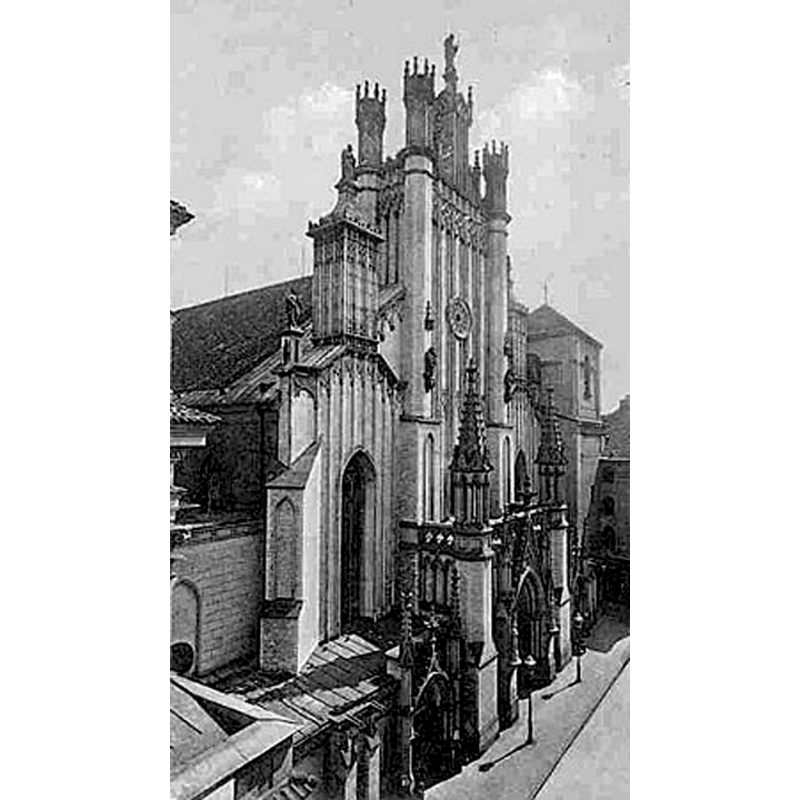 Source caption: "St. John Cathedral Warsaw about 1900"