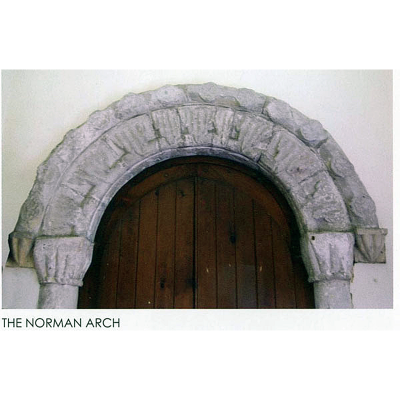 part of the Norman portal of the medieval chapel-of-ease re-built into the vestry of the Victorian church