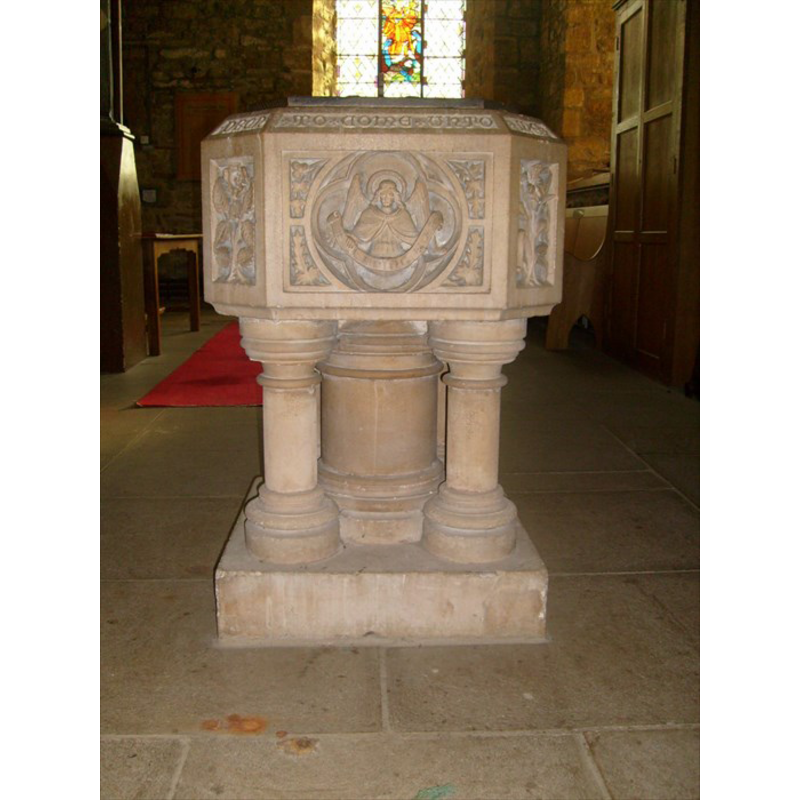 the modern font; north side with Matthew's symbol