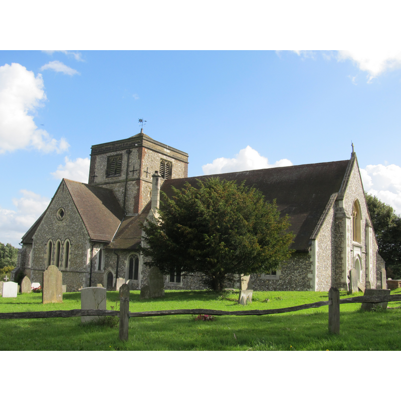 Source caption: "St Margaret's Church, Chipstead. The present church probably dates from 1185. From the reign of King John to the 15th century, the church was significantly enlarged."
