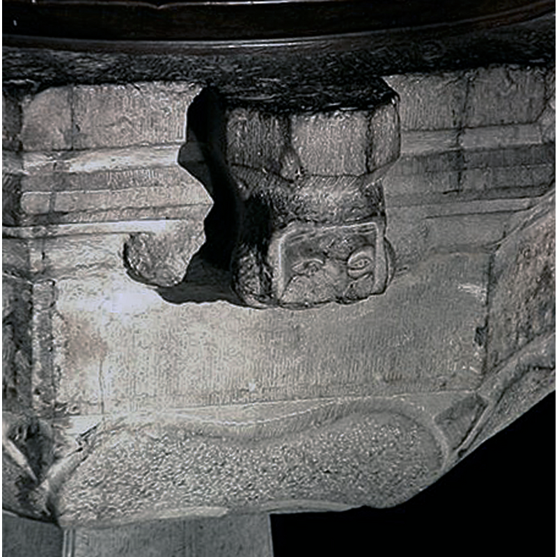 one of the heads; damaged