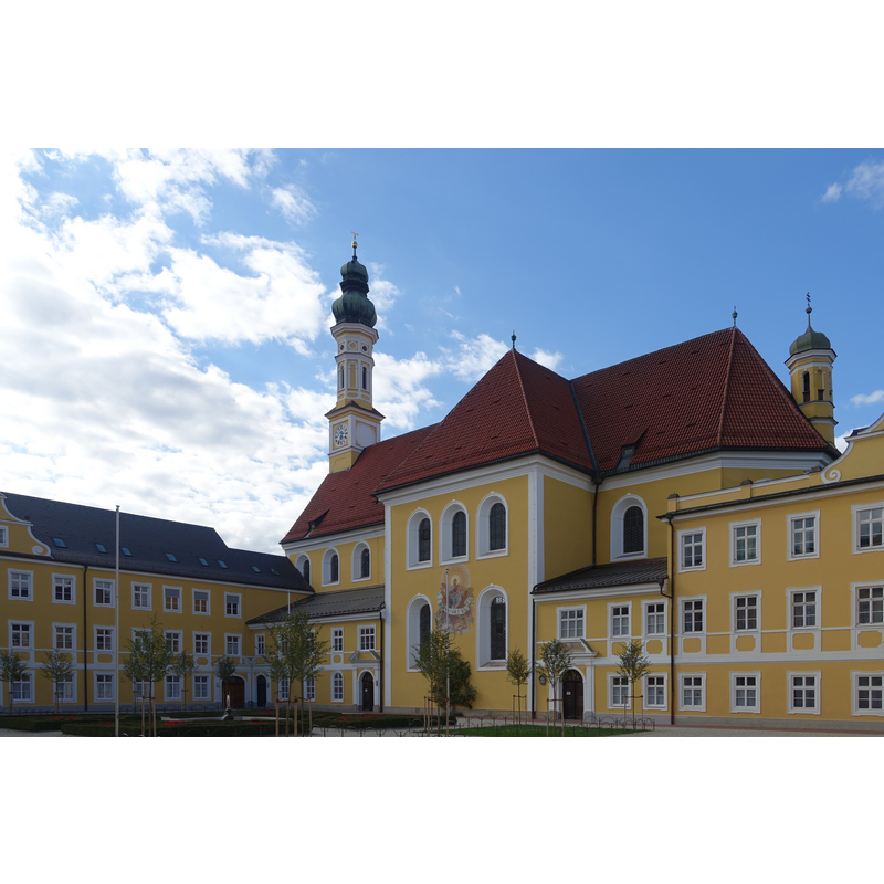 the re-built abbey church