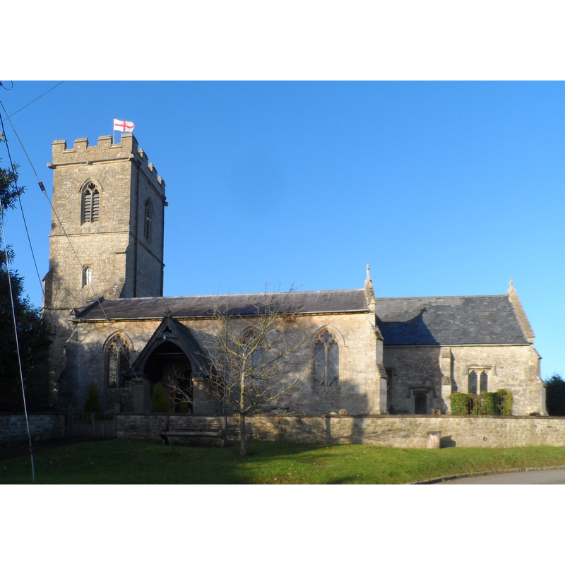 Source caption: "St Mary Magdalen, Tingewick. The nave is the oldest part of the church and dates from C12. The chancel and tower are C15. Other additions were made in C19."