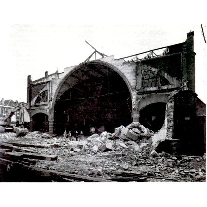 the H. Hartkerk of The Hague during the demolition process in 1974