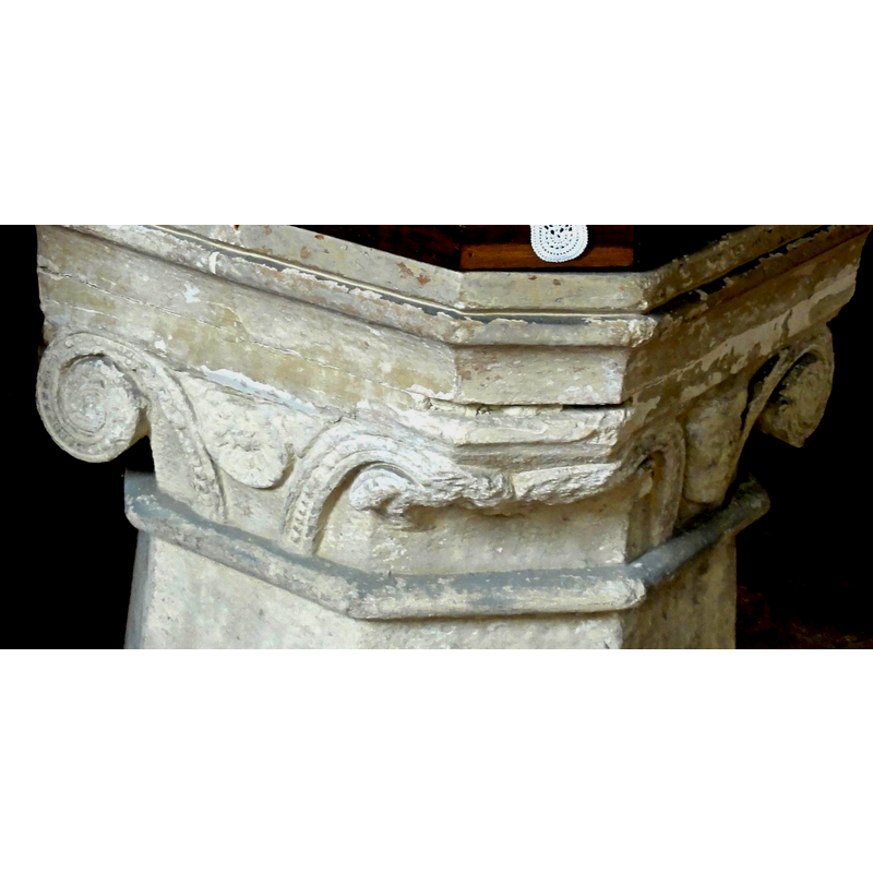 notice the broken scroll ends of this angle
