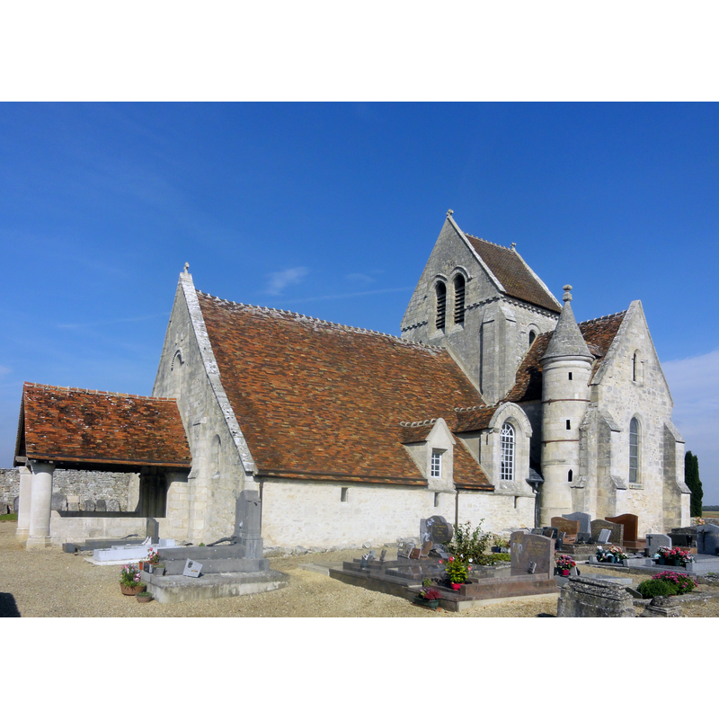 with the tower and transept towards the east side of the building