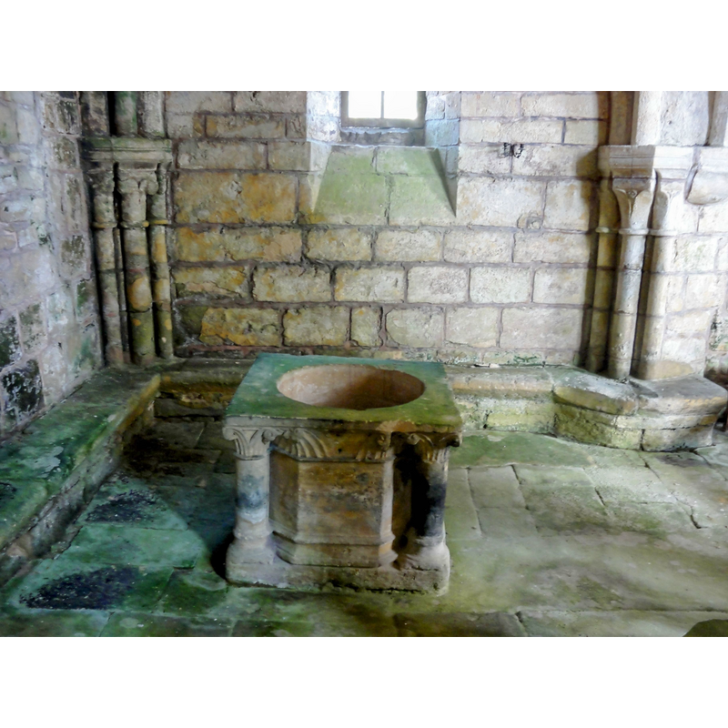 the 'baptistery', at the west end of the north aisle