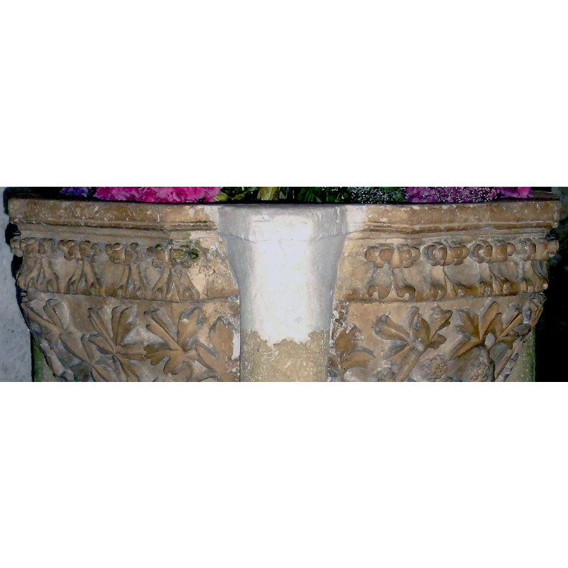 notice the patched capital; no attempt has been made to restore the originals