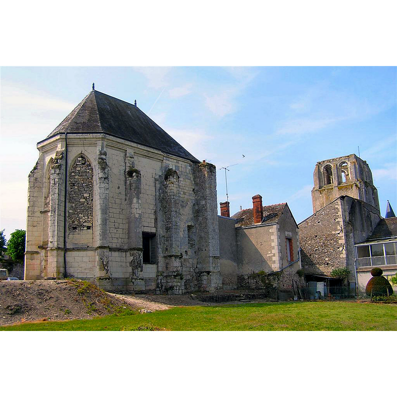the ruins of the old abbey with the apse of the abbey church in the foreground, left side