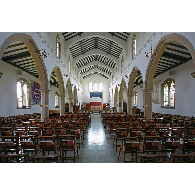 Source caption: "St John the Evangelist, Old Coulsdon, Surrey. East end of new part of church."