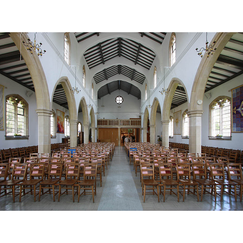 the nave of the new church section, towards the west end