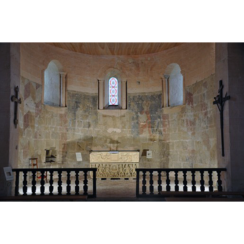 with a former Roman sarcophage as altar