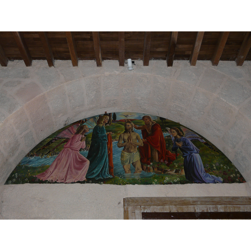 modern painting on the reverse of the west tympanum