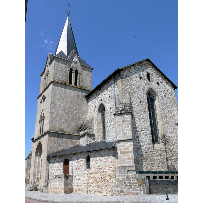 Source caption: "Ambazac - Église Saint-Antoine - Chevet et clocher"