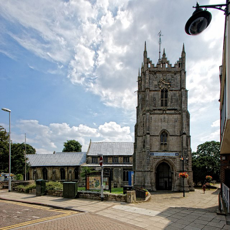 Source caption: "The Church of St Peter & St Paul, Wisbech. I naturally thought access was via the tower, but it wasn't; you have to walk around to the south porch."